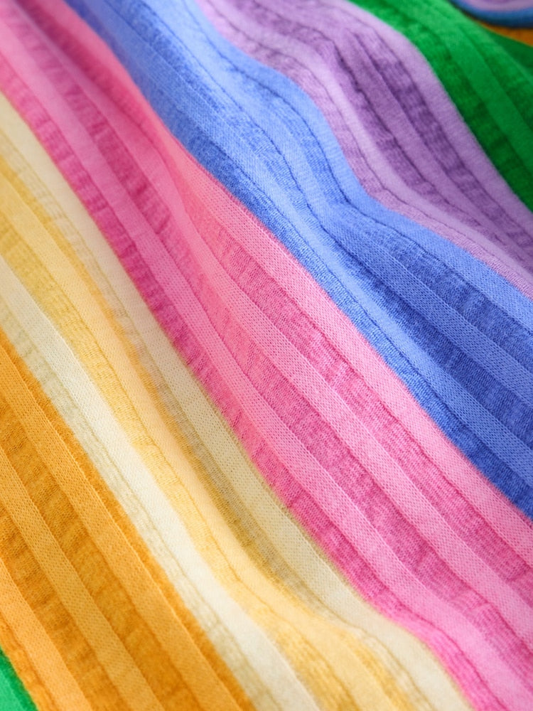 Pink Rainbow Stripe Wide Leg Trousers (3mths-7yrs)