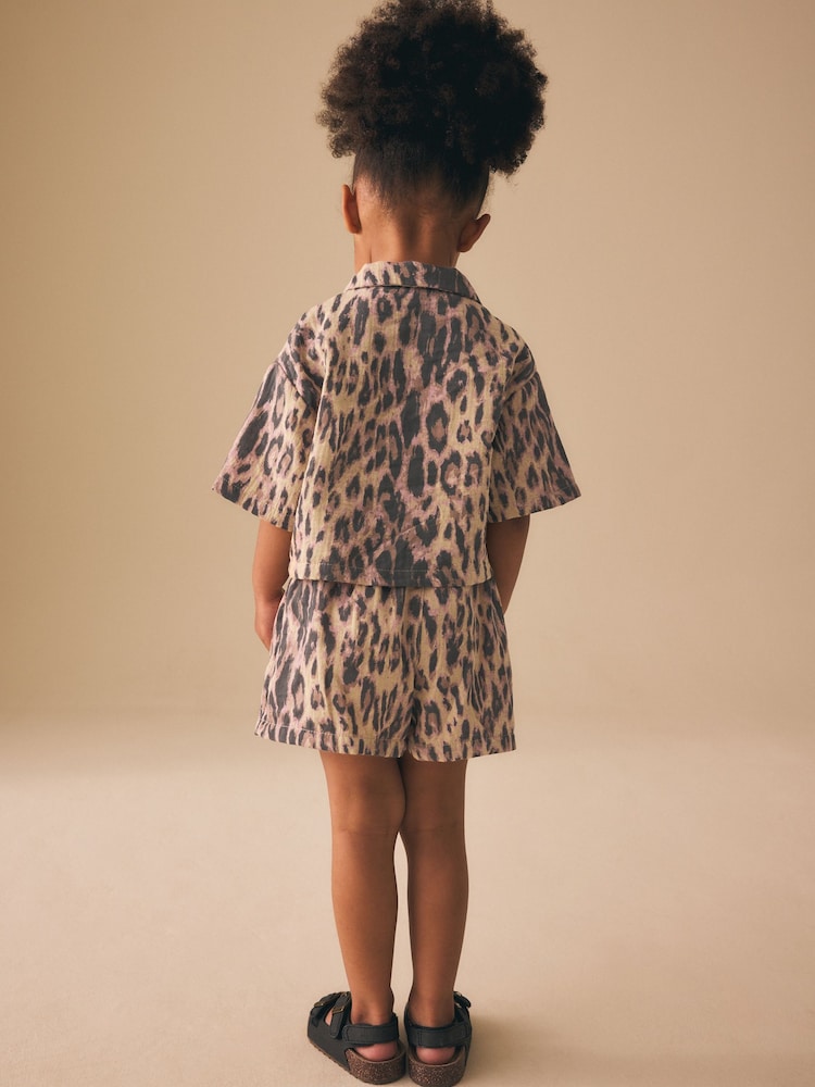 Animal Print Shirt And Short Co-Ord Set (3mths-10yrs)