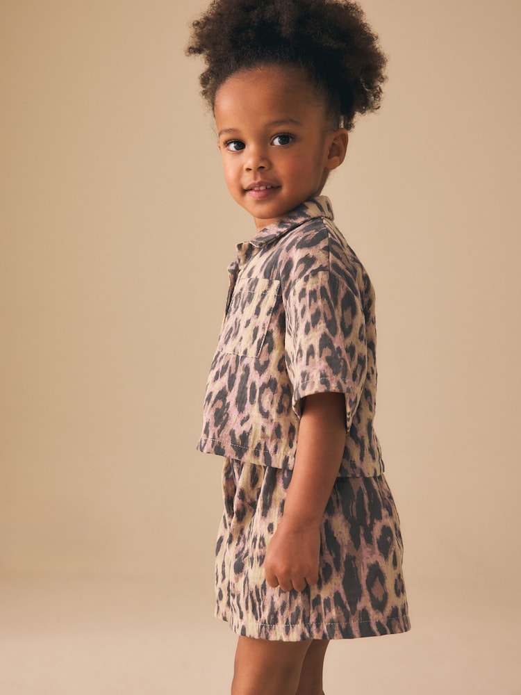 Animal Print Shirt And Short Co-Ord Set (3mths-10yrs)