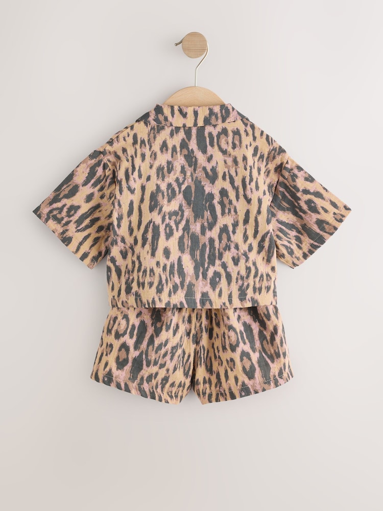 Animal Print Shirt And Short Co-Ord Set (3mths-10yrs)