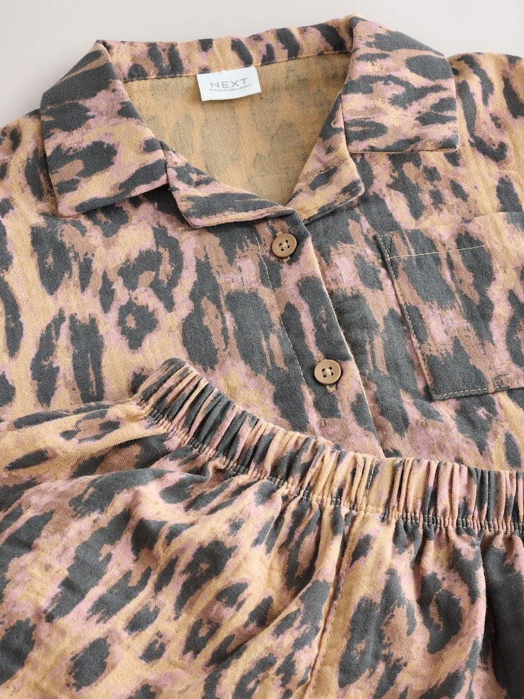 Animal Print Shirt And Short Co-Ord Set (3mths-10yrs)