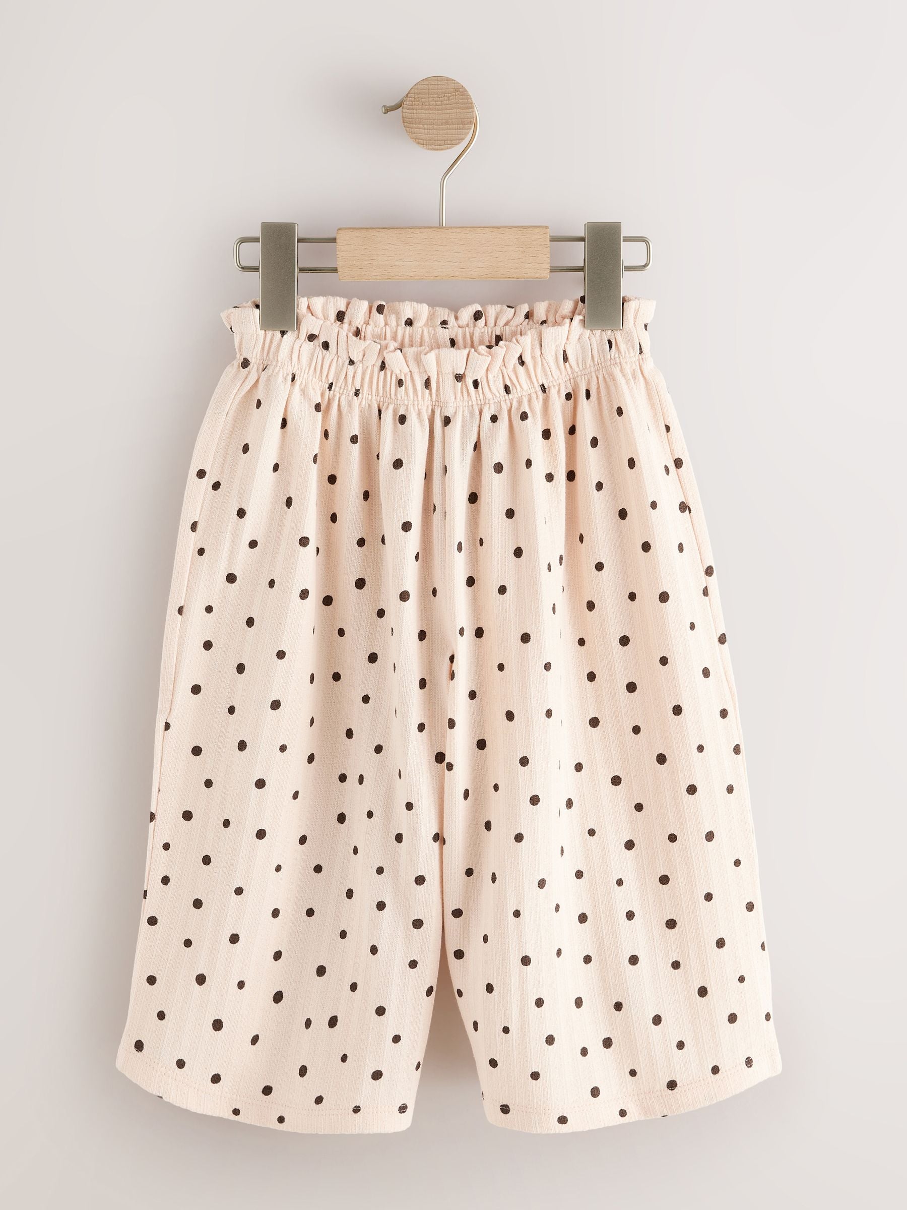 Ecru Mono Spot Wide Leg Trousers (3mths-7yrs)