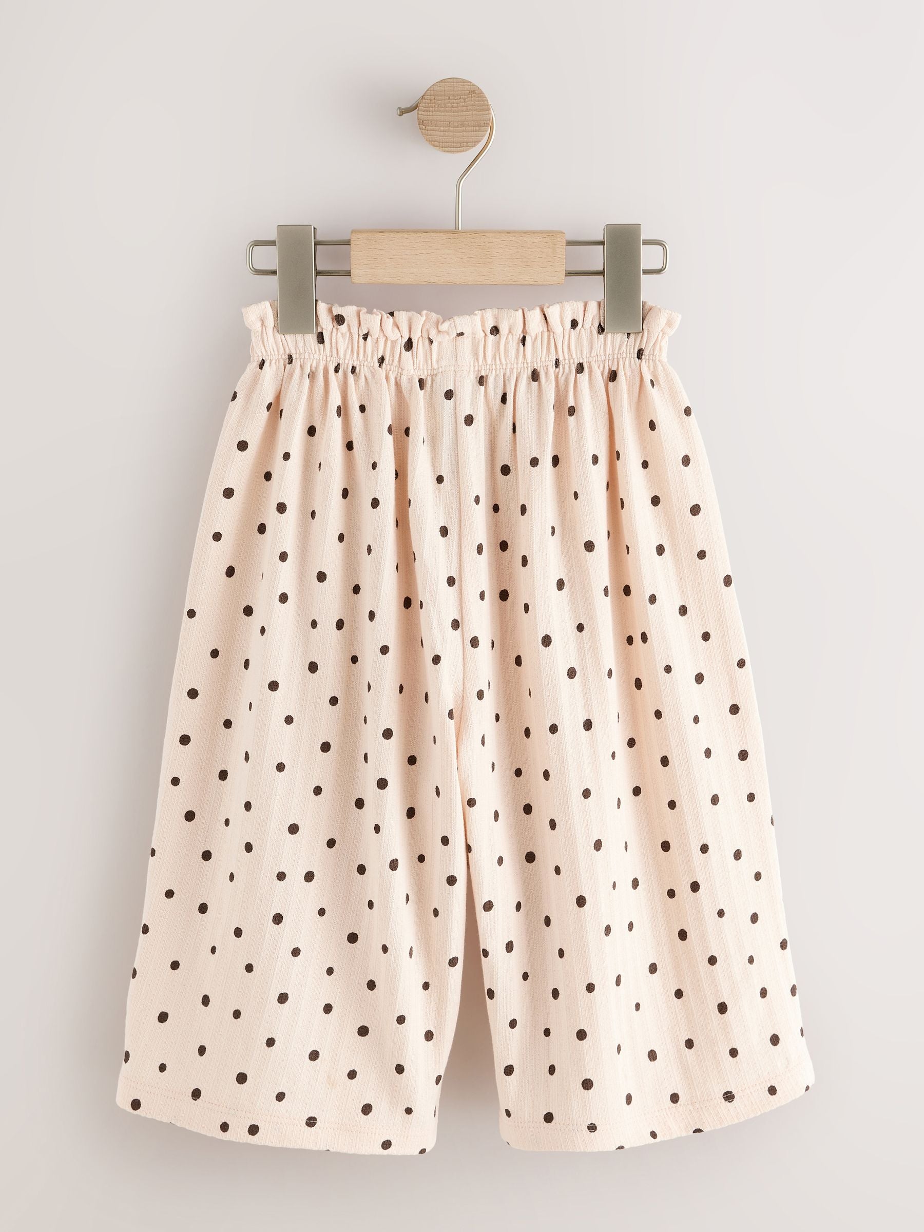 Ecru Mono Spot Wide Leg Trousers (3mths-7yrs)