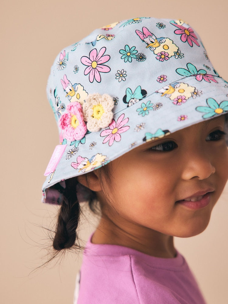 Blue/ Pink Minnie Mouse Pastel Printed Bucket Hat (3mths-13yrs) - 11-13 Years (146-158cm)