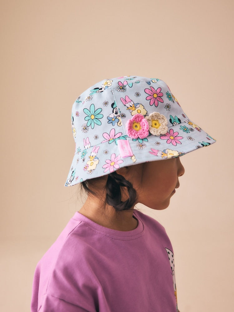Blue/ Pink Minnie Mouse Pastel Printed Bucket Hat (3mths-13yrs)