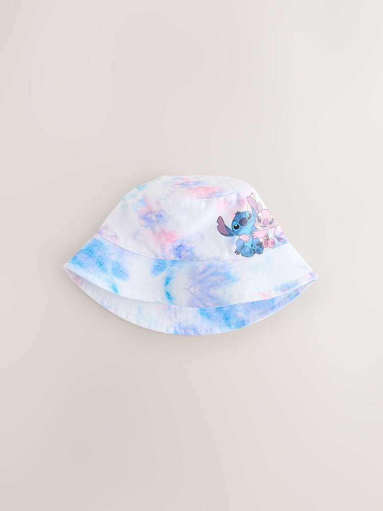 Blush Pink Blue Lilo & Stitch Tie Dye Effect Bucket Hat (1-16yrs)