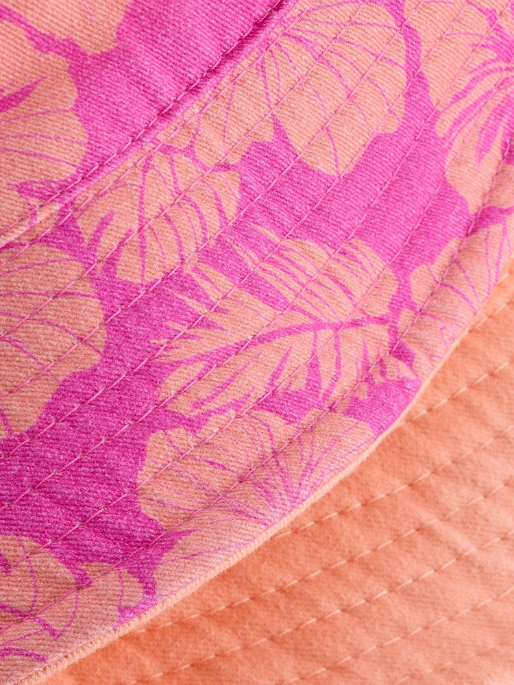 Pink/Purple Hibiscus Printed Bucket Hat (3mths-16yrs)