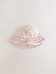 Cream Bucket Hat (3mths-16yrs) - Size 3-9 Months (62-74cm)