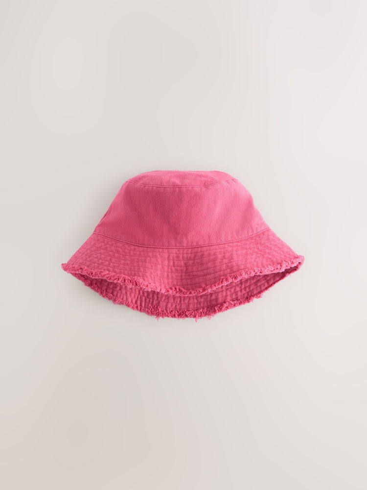 Bright Pink Bucket Hat (3mths-16yrs) - 11-13 Years (146-158cm)