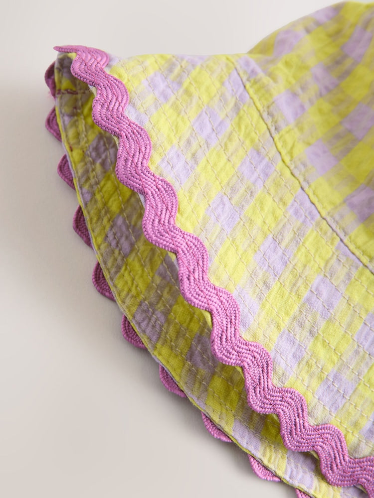 Yellow/Purple Bucket Hat (3mths-16yrs)