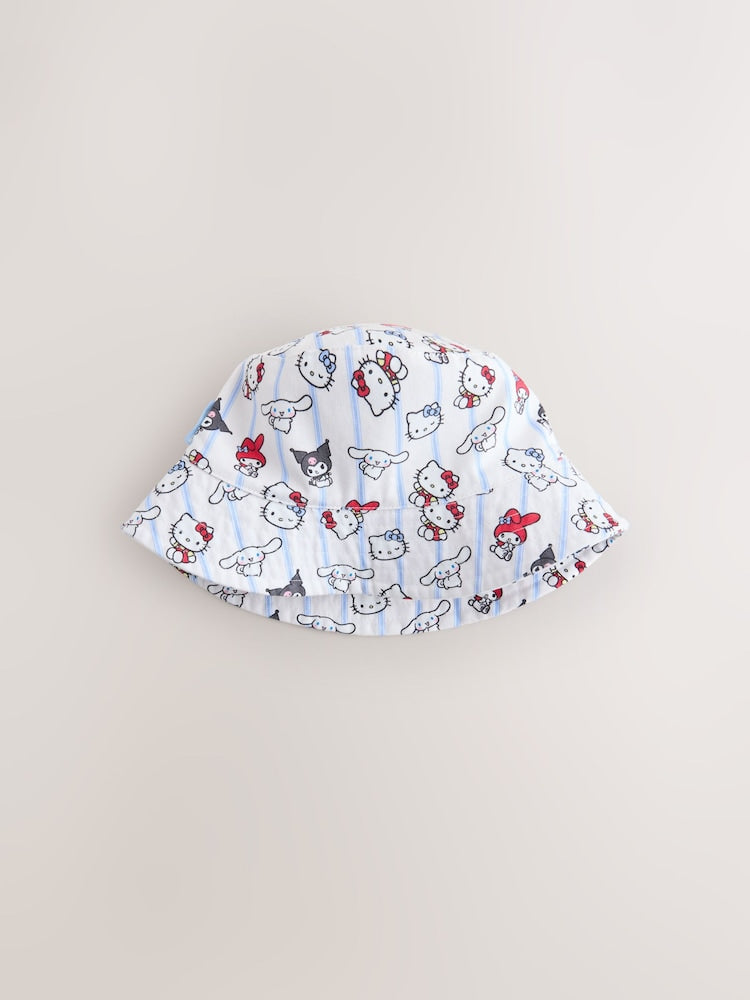 White/Blue/Red Hello Kitty Bucket Hat (1-16yrs)