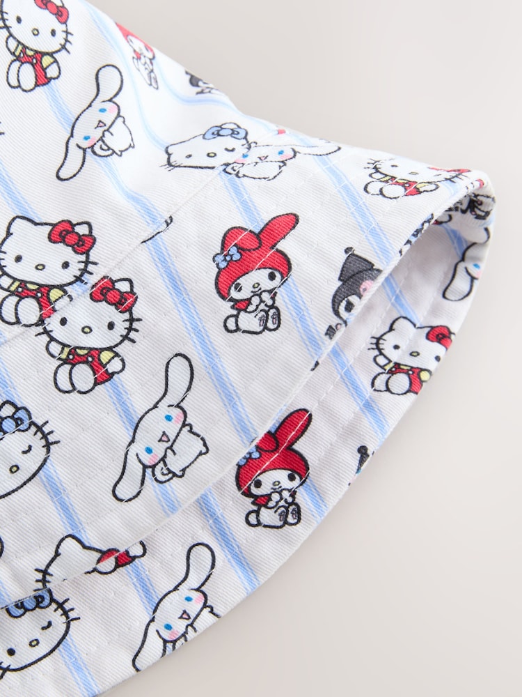 White/Blue/Red Hello Kitty Bucket Hat (1-16yrs)