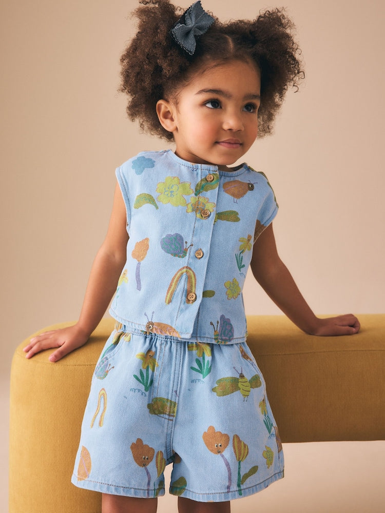 Denim Ladybug Print Character Set (3mths-7yrs) (3mths-7yrs)