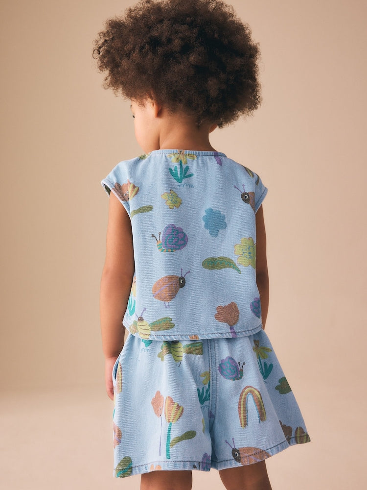 Denim Ladybug Print Character Set (3mths-7yrs) (3mths-7yrs)