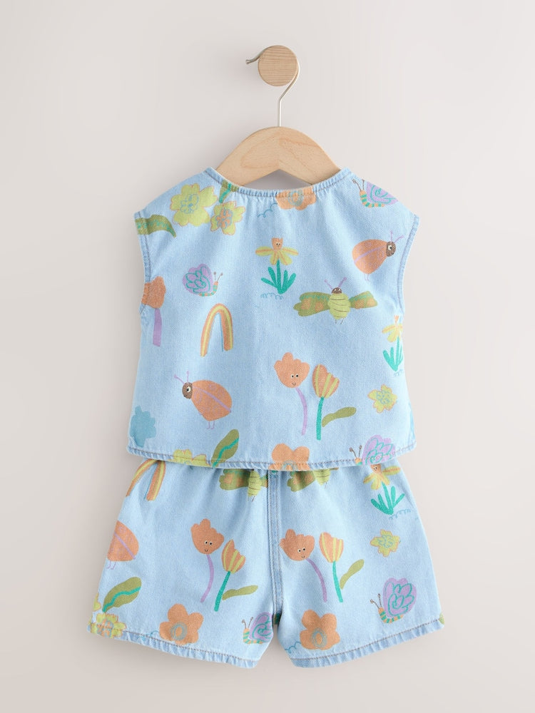Denim Ladybug Print Character Set (3mths-7yrs) (3mths-7yrs)