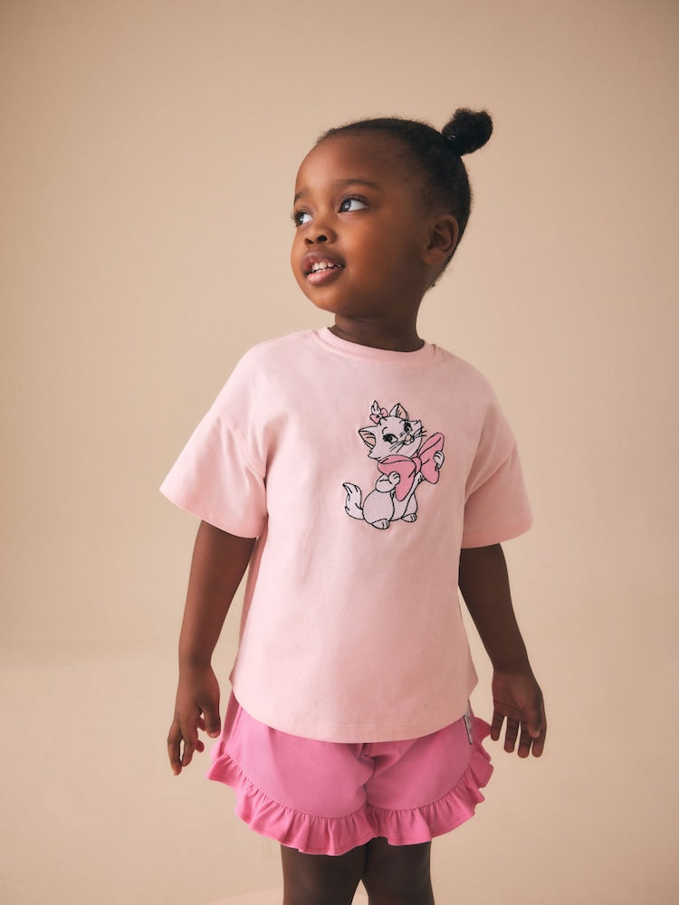 Pink Disney Marie Shorts Set (3mths-7yrs)