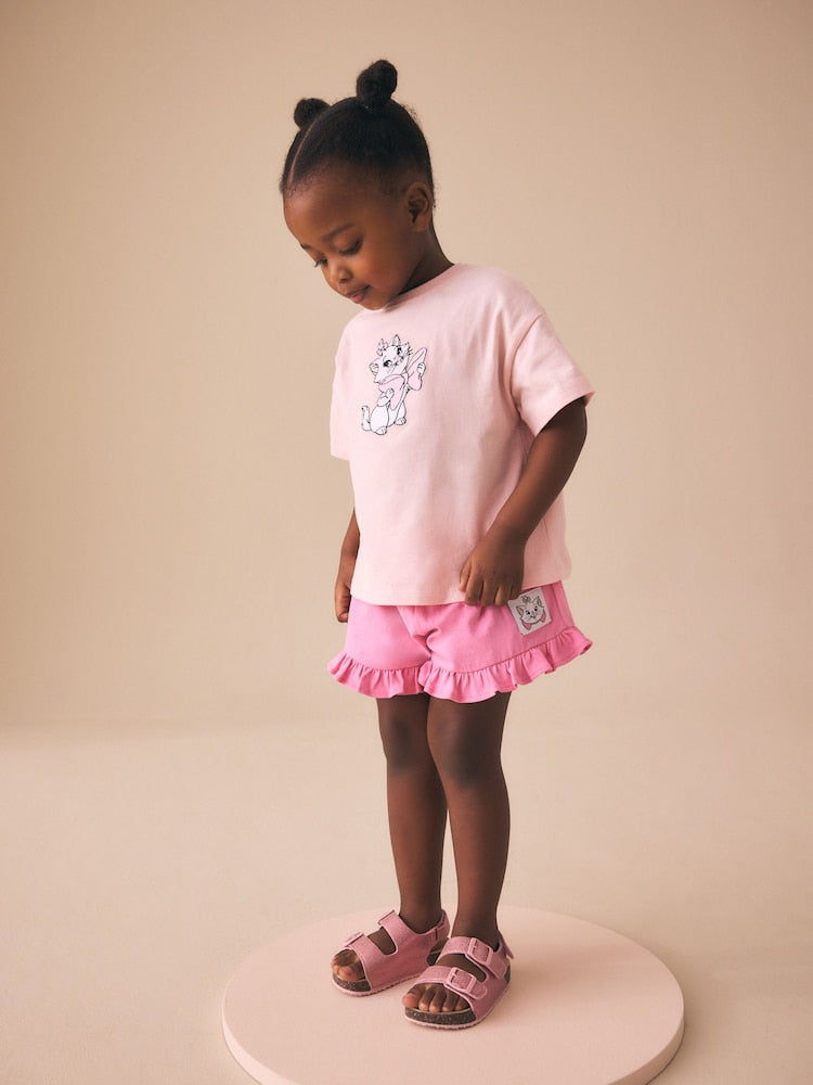 Pink Disney Marie Shorts Set (3mths-7yrs)
