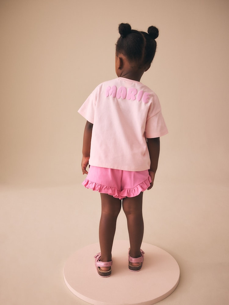 Pink Disney Marie Shorts Set (3mths-7yrs)