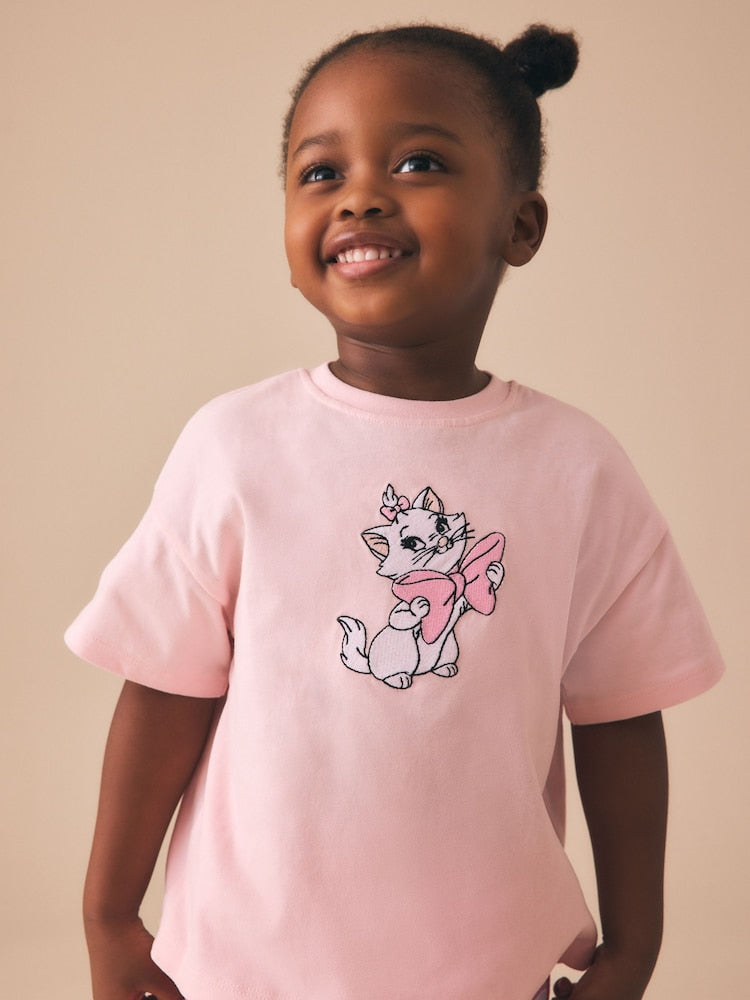 Pink Disney Marie Shorts Set (3mths-7yrs)