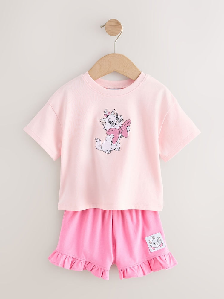 Pink Disney Marie Shorts Set (3mths-7yrs)