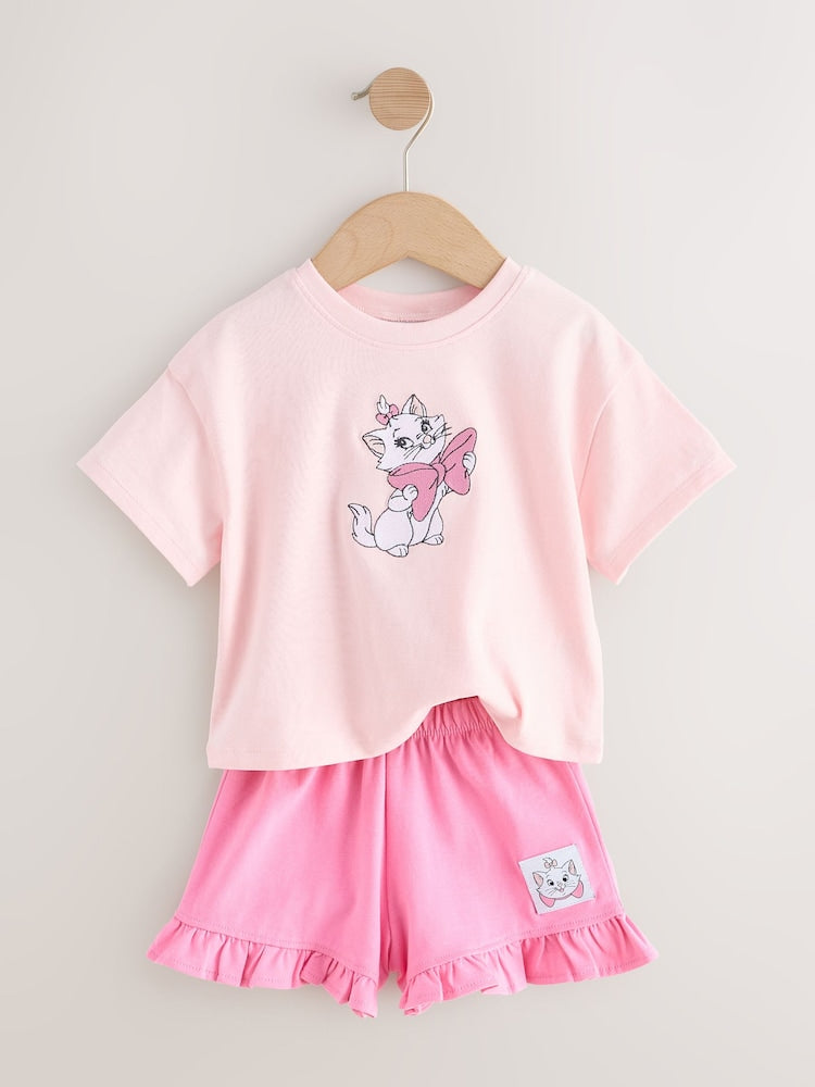 Pink Disney Marie Shorts Set (3mths-7yrs)