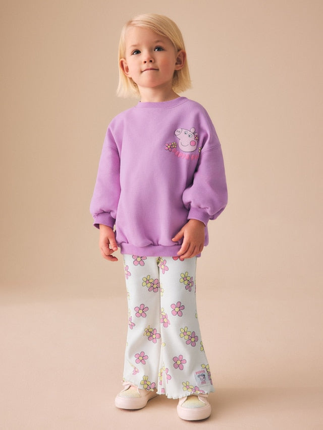 Purple Peppa Pig Sweatshirt & Flare Leggings Set (3mths-7yrs) - Size 3-6 Months (62-68cm)