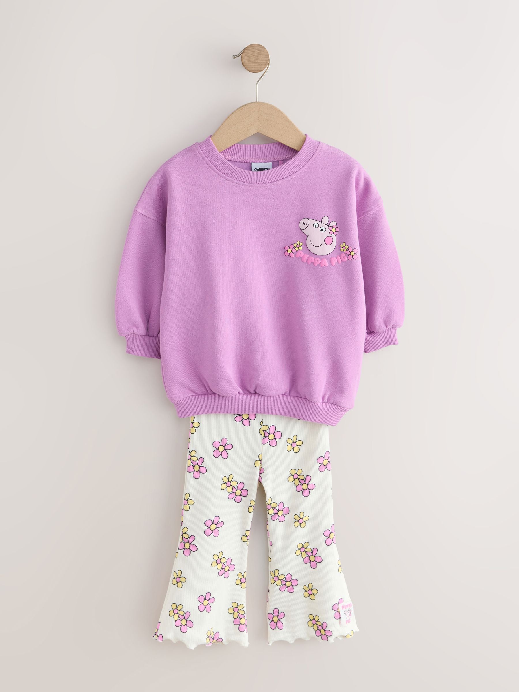 Purple Peppa Pig Sweatshirt & Flare Leggings Set (3mths-7yrs) - Size 3-6 Months (62-68cm)