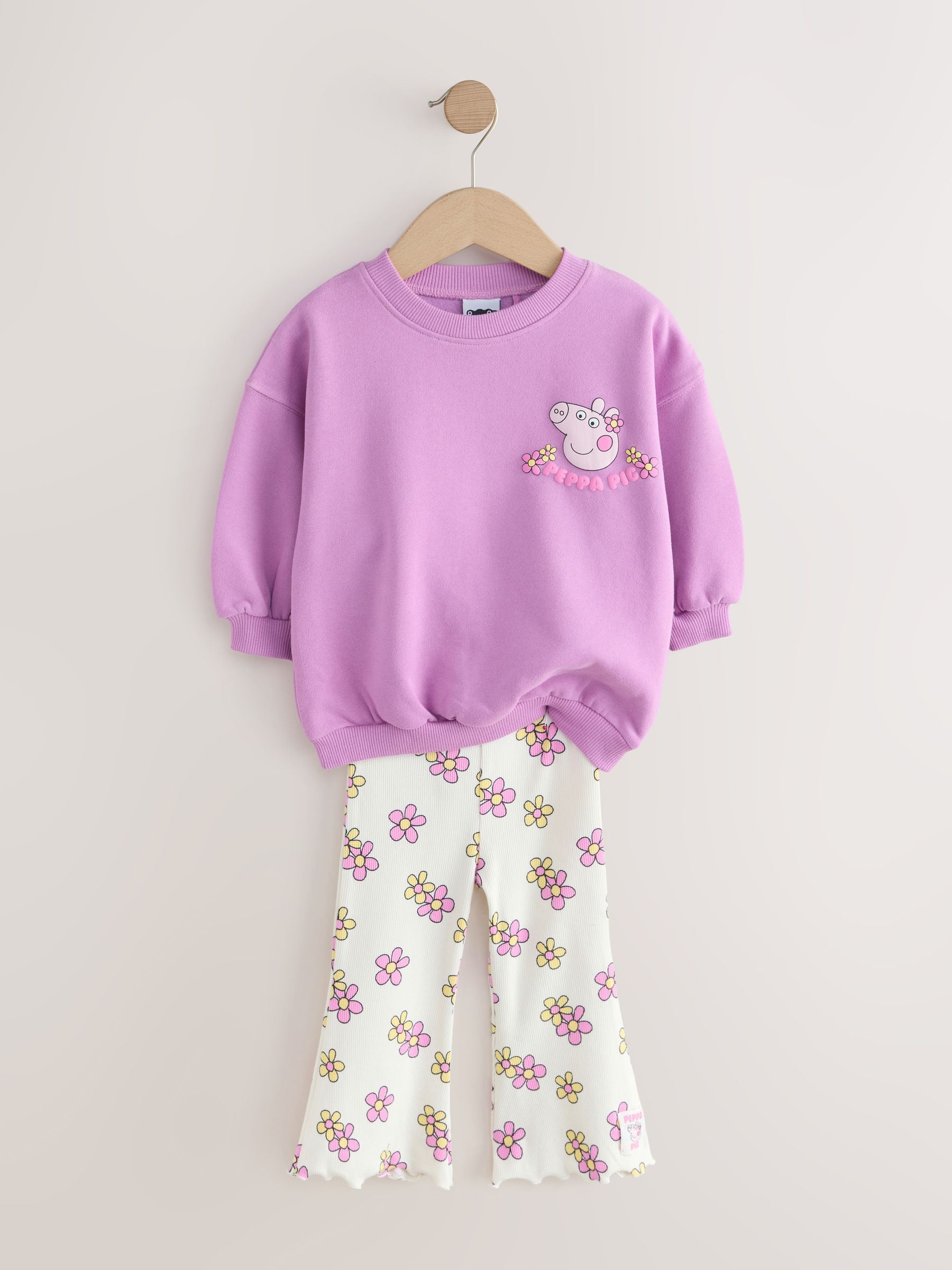 Purple Peppa Pig Sweatshirt & Flare Leggings Set (3mths-7yrs) - Size 3-6 Months (62-68cm)