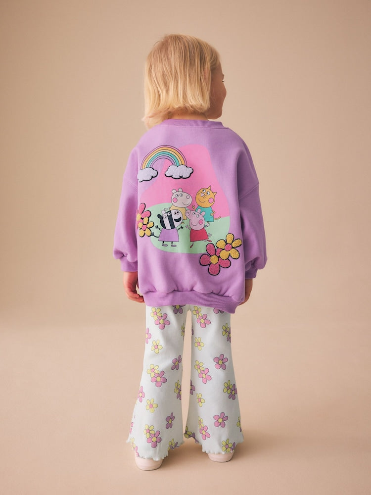 Purple Peppa Pig Sweatshirt & Flare Leggings Set (3mths-7yrs) - Size 3-6 Months (62-68cm)
