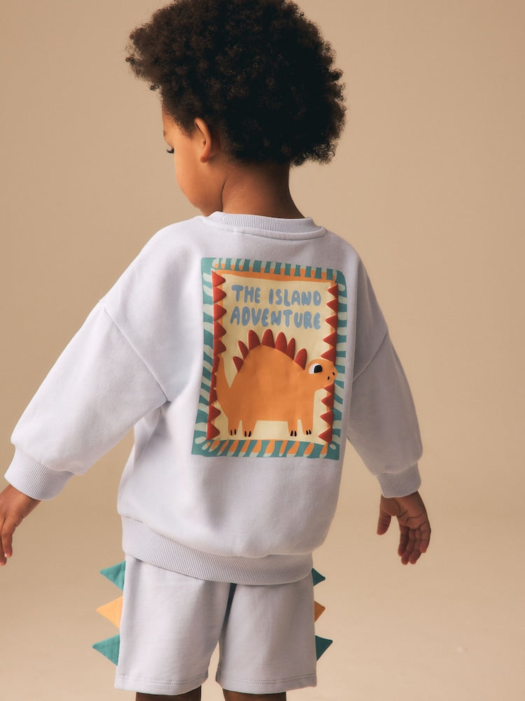 Blue Crew Neck Sweatshirt and Shorts Set (3mths-7yrs) (3mths-7yrs)