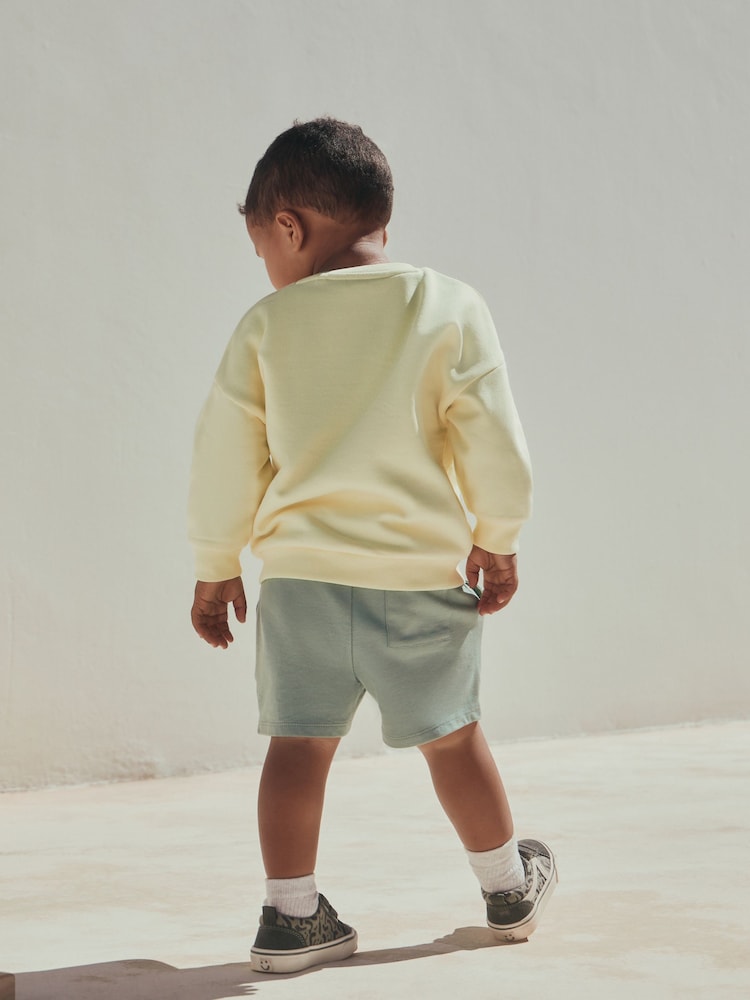 Yellow Surf Day Crew Neck Sweatshirt and Shorts Set (3mths-7yrs) (3mths-7yrs)