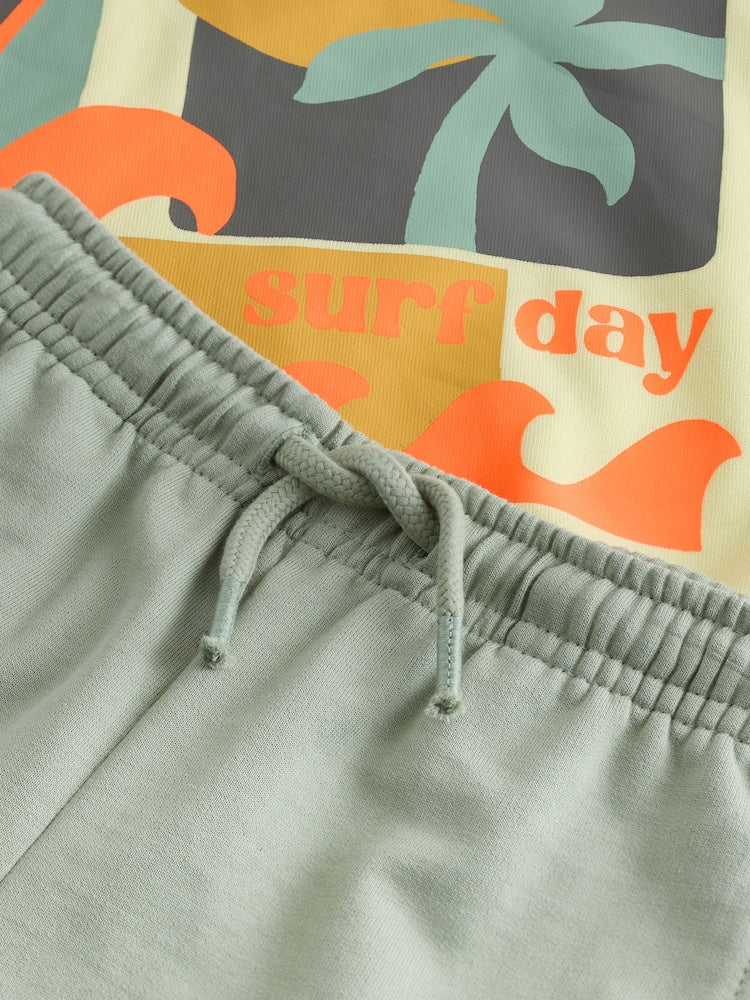 Yellow Surf Day Crew Neck Sweatshirt and Shorts Set (3mths-7yrs) (3mths-7yrs)