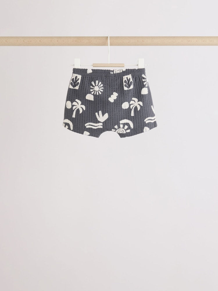 Mono/Fluro Yellow Palms Tops and Shorts Baby Set 6 Piece (0mths-2yrs)