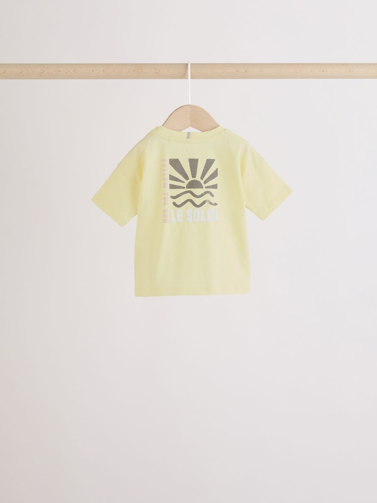 Mono/Fluro Yellow Palms Tops and Shorts Baby Set 6 Piece (0mths-2yrs)