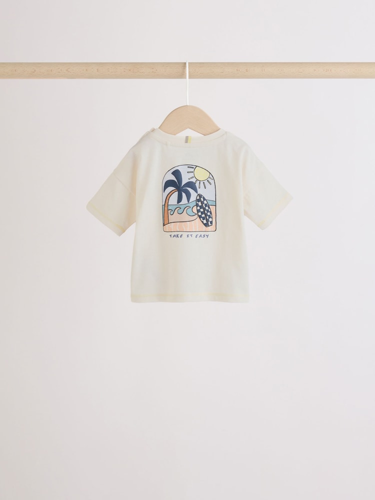 Mono/Fluro Yellow Palms Tops and Shorts Baby Set 6 Piece (0mths-2yrs)