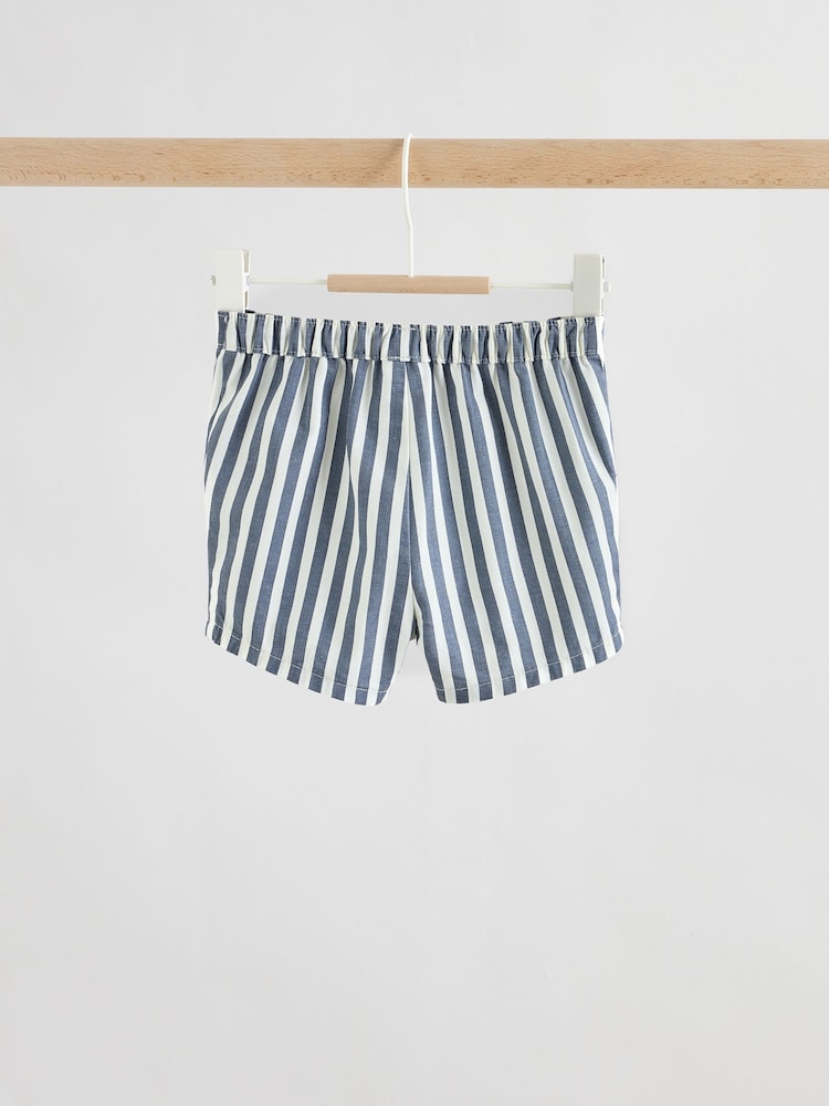 Navy Blue Knitted Top and Woven Shorts Baby Set (0mths-2yrs)