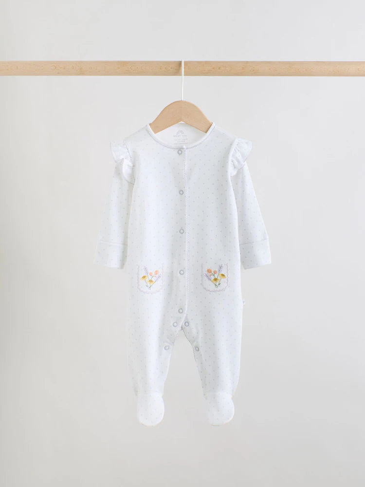 Lilac Purple Baby Sleepsuits 3 Pack (0mths-2yrs)
