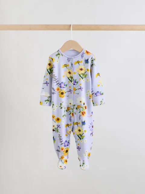 Lilac Purple Baby Sleepsuits 3 Pack (0mths-2yrs)