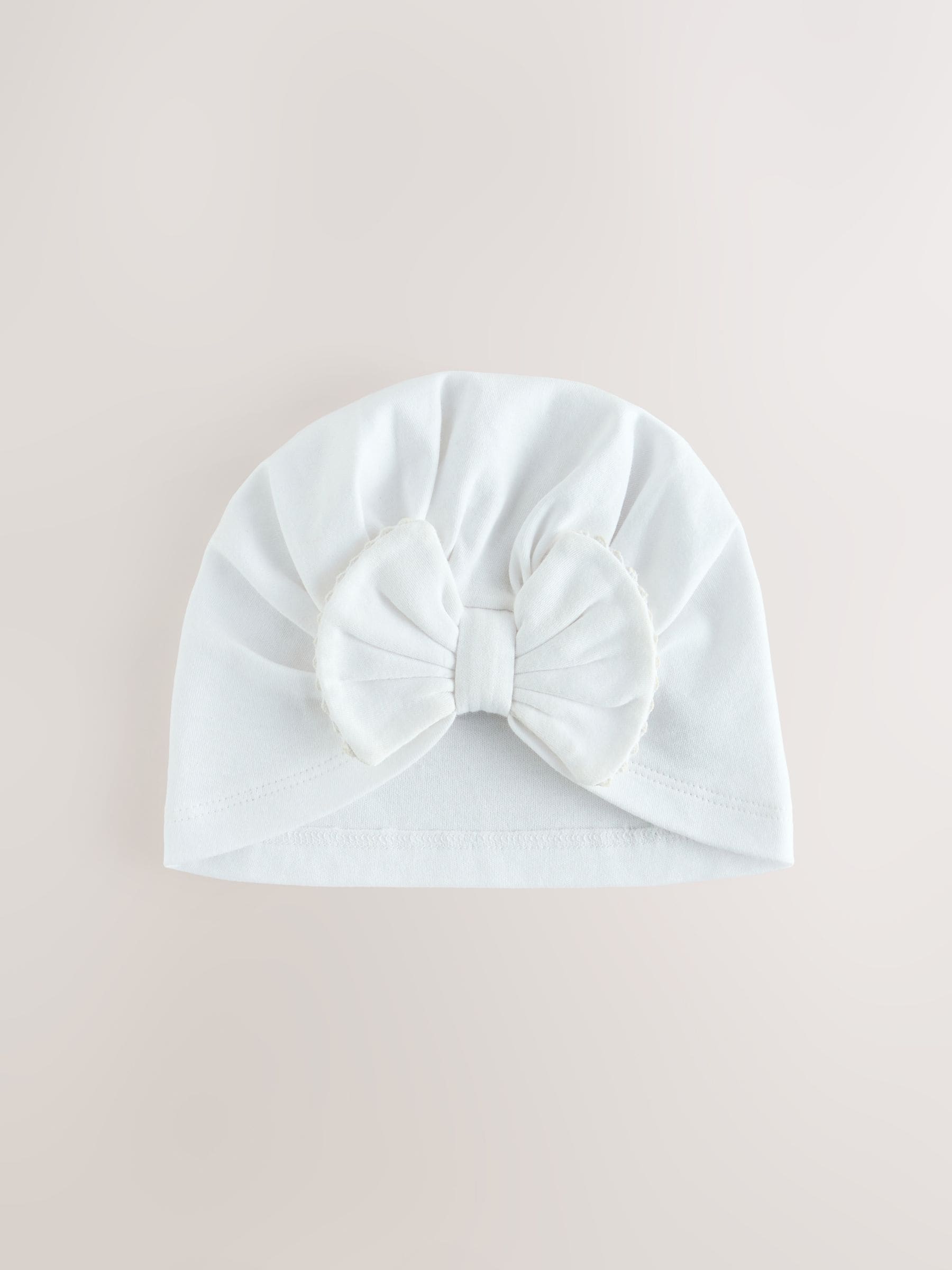 Pink/White Baby Turbans 2 Pack (0-18mths) - Size 50cm (First Size)
