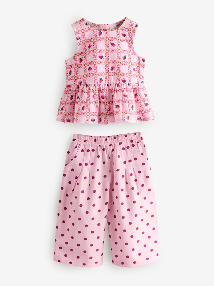 Cath Kidston Pink Strawberries Blouse And Trousers Set (3mths-8yrs)