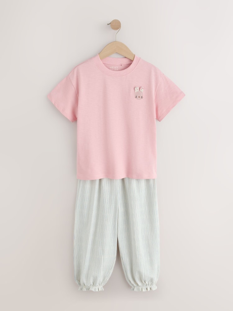 Pink/Blue Top & Trousers Set 2 Pack (3mths-7yrs)