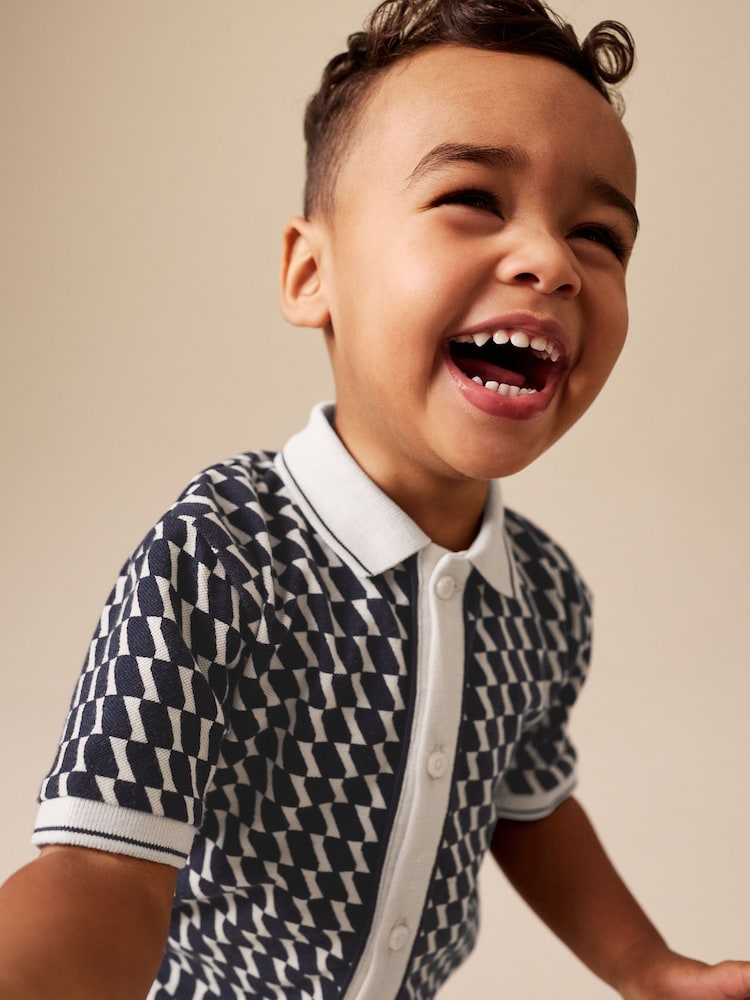Navy Check Short Sleeve Shirt and Shorts Set (3mths-7yrs)