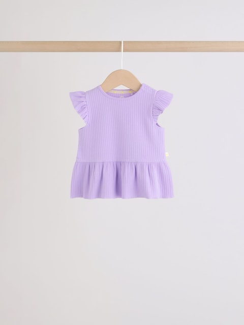 Multi Baby Short Sleeve Peplum T-Shirts 4 Pack (0mths-2yrs) - Size 50cm (First Size)