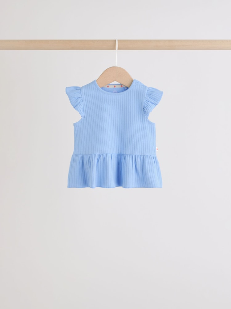 Multi Baby Short Sleeve Peplum T-Shirts 4 Pack (0mths-2yrs)