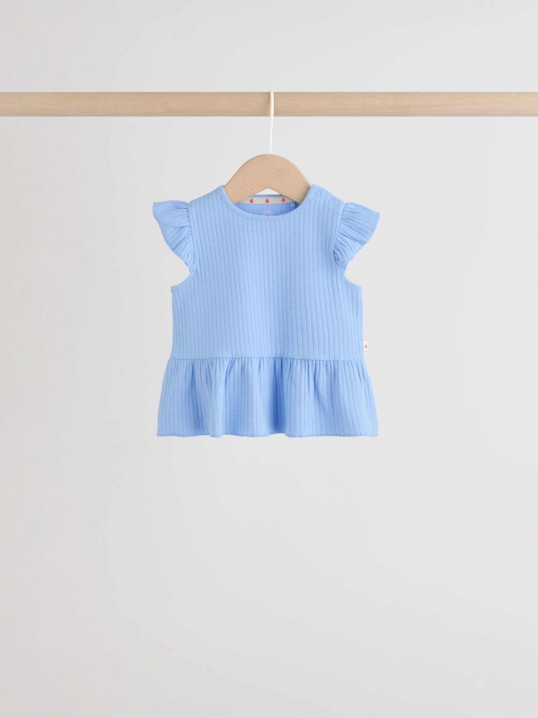 Multi Baby Short Sleeve Peplum T-Shirts 4 Pack (0mths-2yrs) - Size 50cm (First Size)