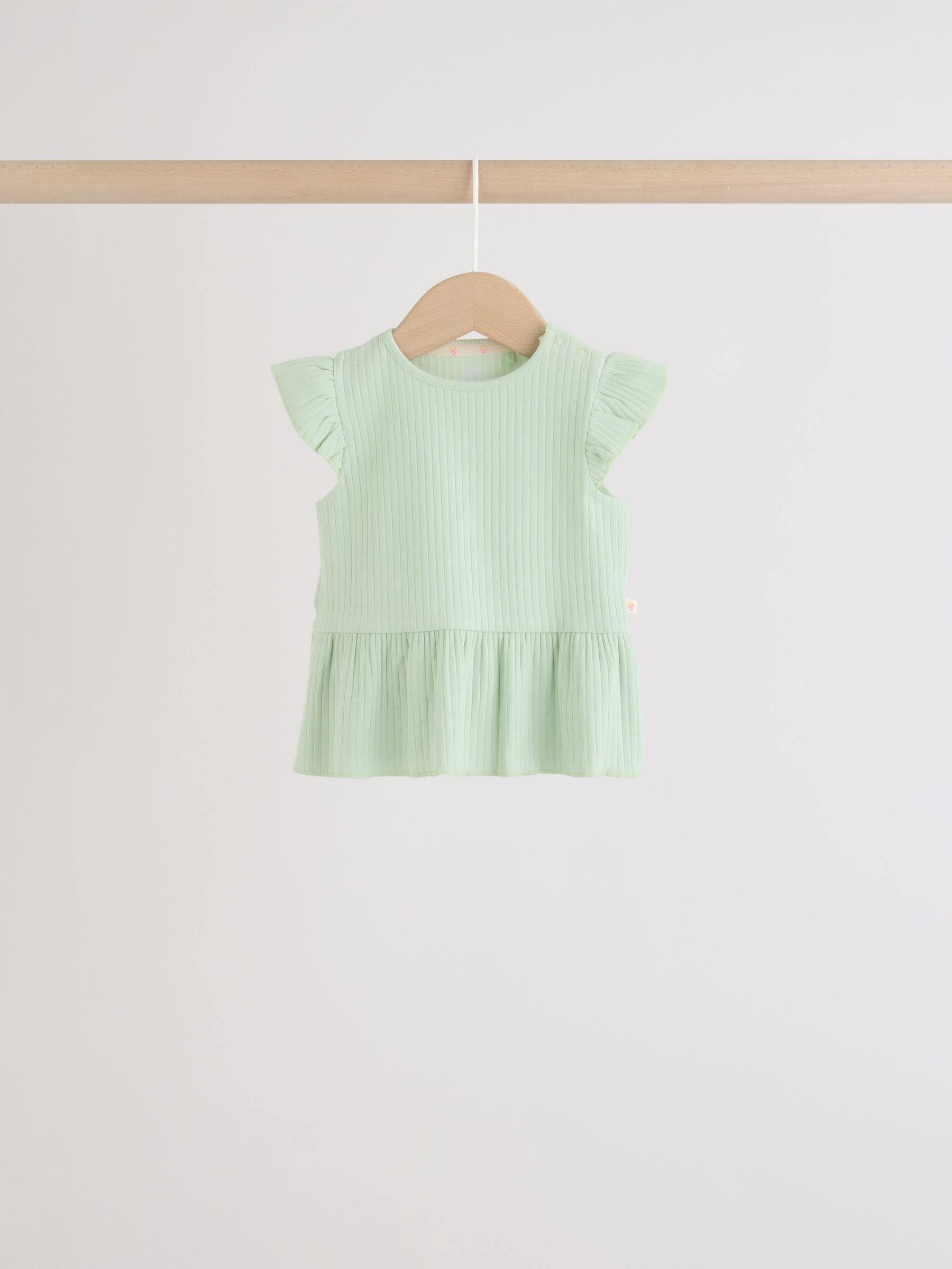 Multi Baby Short Sleeve Peplum T-Shirts 4 Pack (0mths-2yrs) - Size 50cm (First Size)