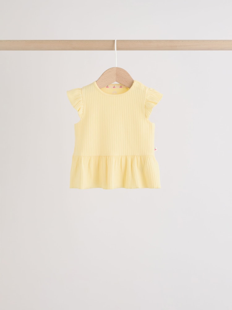 Multi Baby Short Sleeve Peplum T-Shirts 4 Pack (0mths-2yrs)