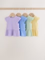 Multi Baby Short Sleeve Peplum T-Shirts 4 Pack (0mths-2yrs) - Size 50cm (First Size)