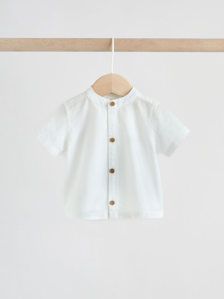 Neutral Woven Waistcoat, Shirt and Shorts Baby Set 3 Piece (0mths-2yrs)