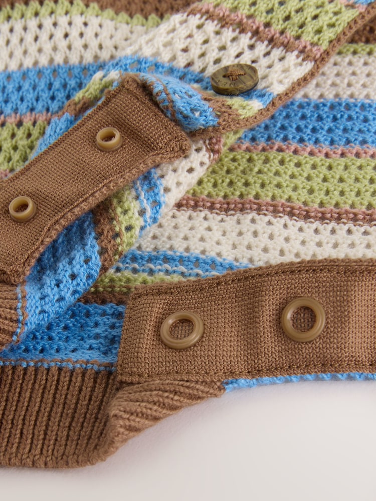 Brown Stripe Knitted Baby Romper (0mths-3yrs)